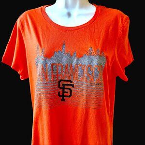 San Francisco Giants Orange T-Shirt Glitter Genuine Merchandise  XL New